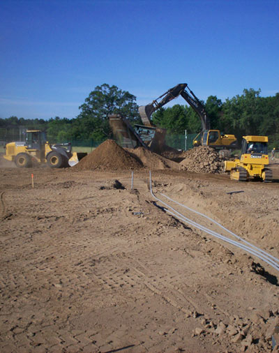 Holyoke Community College athletic field parking lot excavation/screening